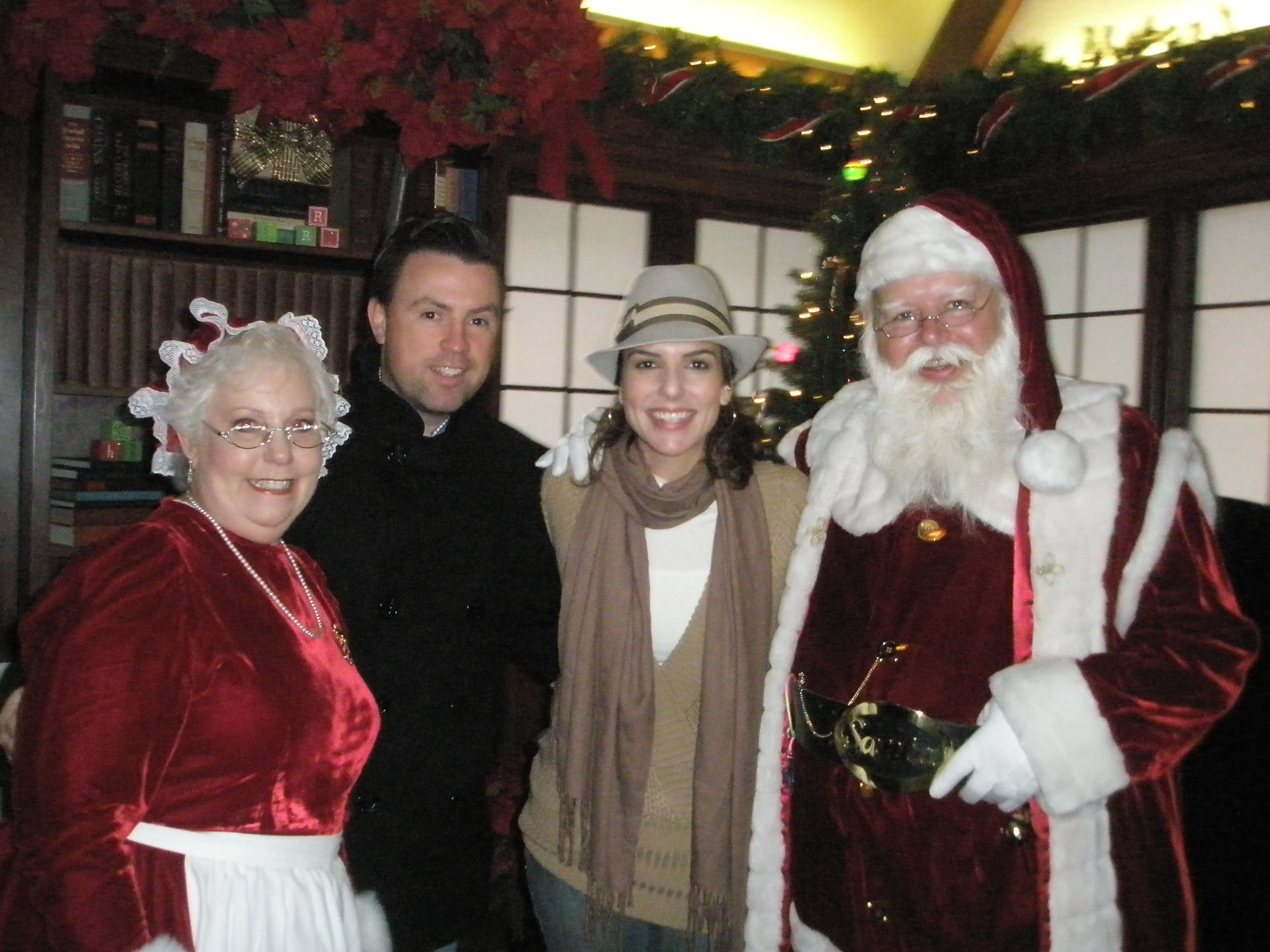 Santa and Mrs C with Ana Beleval from WGN  TV